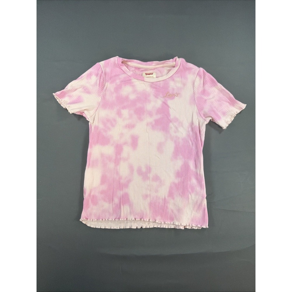 Levi's Tie Dye Top featuring a pink and white ribbed design Youth Xl
